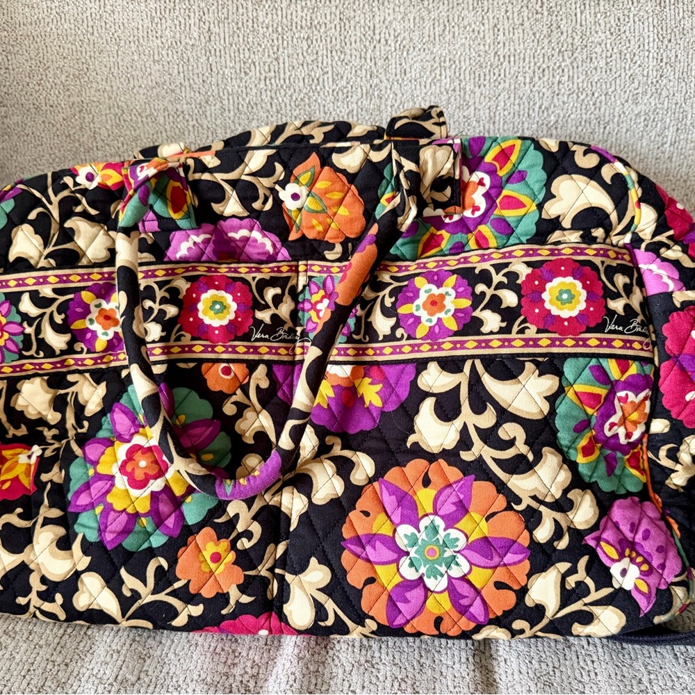Large Vera Bradley bag Multicolor Floral Travel Bag, Suzani weekender